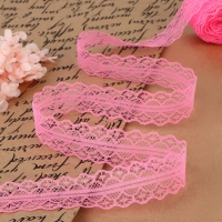 Кружево капроновое, 30 мм &times; 10 &plusmn; 1 м, цвет розовый