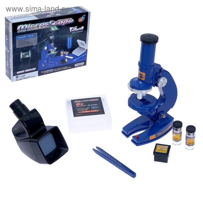 Микроскоп детский &laquo;Юный исследователь&raquo; 2 в 1, с подсветкой, сменным дисплеем и аксессуарами