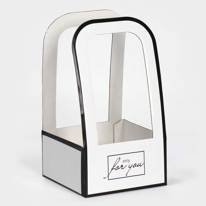 Коробка-переноска для цветов &laquo;For you&raquo;, 12 &times; 12 &times; 22 см