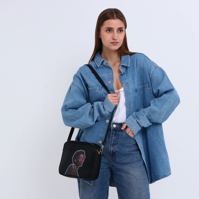 Сумка женская через плечо TEXTURA, маленького размера, цвет чёрный