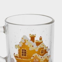 Кружка стеклянная чайная &laquo;Пряничный домик&raquo;, 200 мл