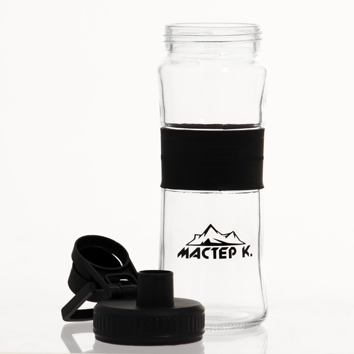 Бутылка для воды спортивная Бутылка для воды спортивная "Мастер К", 500 мл, 22 х 7.3 см, стеклянная