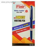 Ручка шариковая Flair Writo-Meter DX узел-игла 0.6, (пишет 10 км), шкала на стержне, синий Ручка шариковая Flair Writo-Meter DX узел-игла 0.6, (пишет 10 км), шкала на стержне, синий