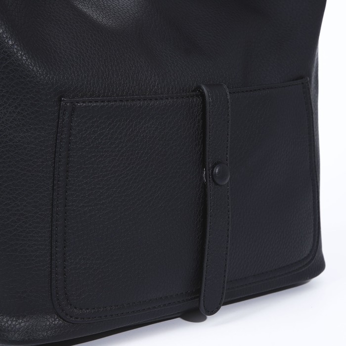 Сумка-тоут на молнии, 2 наружных кармана, цвет чёрный Сумка-тоут на молнии, 2 наружных кармана, цвет чёрный