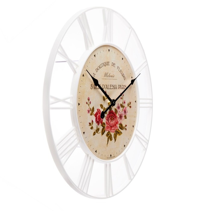 Часы настенные, серия: Интерьер, "Розы", плавный ход, d-45 см