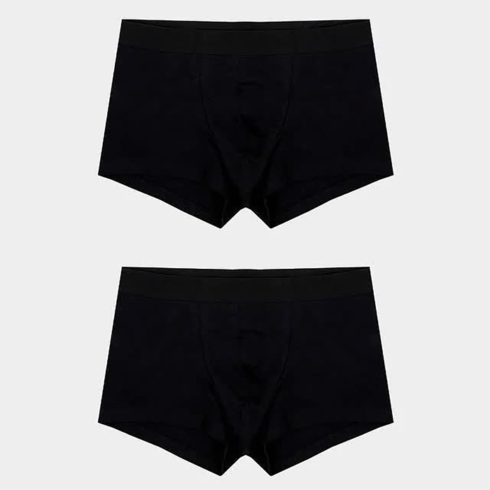 Набор мужских трусов боксеры (2 шт), цвет черный/черный, размер 56 (3XL)