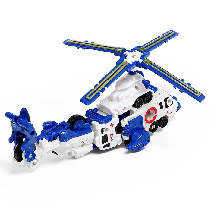 Робот &laquo;Полицейский вертолёт&raquo;, трансформируется, собирается из 3-х машинок