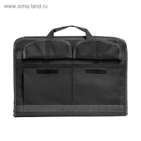 Папка для чертежей и рисунков для художников А3, 450 х 320 х 30 мм, с ручками, каркасная, текстильная, 3 кармана, чёрная, Estado