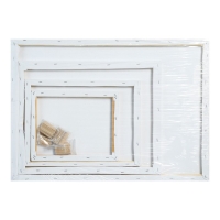 Набор холстов на подрамнике, 4 штуки, хлопок 100%, размер (24&times;30, 30&times;40, 40&times;50, 50&times;70 см), акриловый грунт, среднезернистый, 380 г/м&sup2;