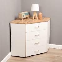 Комод угловой, 780х780х820, дуб вотан / белый