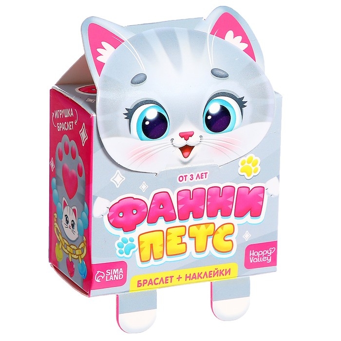 Игрушка-браслет &laquo;Фанни петс&raquo; с наклейками, котик