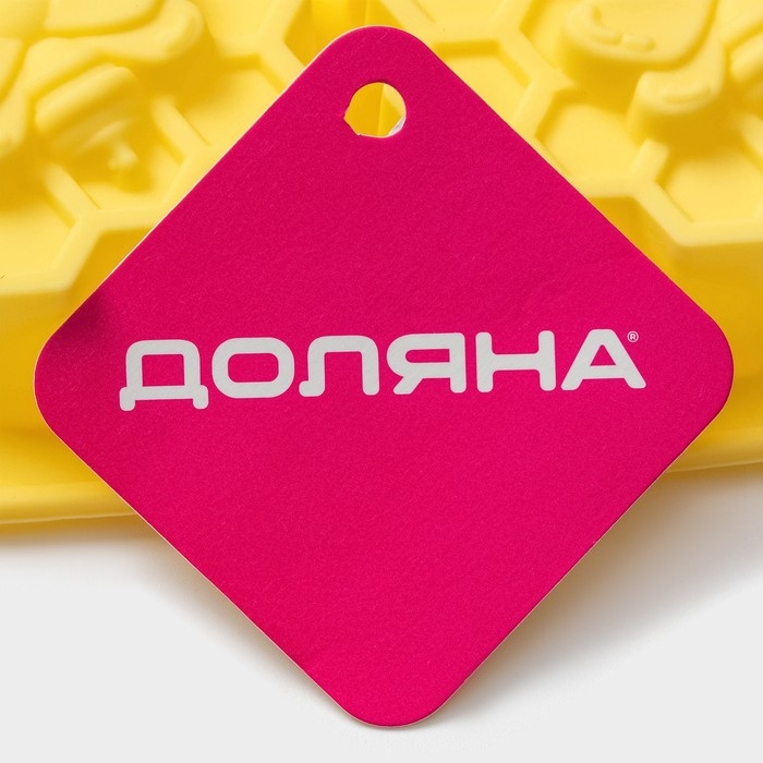 Форма для выпечки Доляна &laquo;Пчелиный рай&raquo;, силикон, 6 ячеек, 25,7&times;17,7&times;3 см, цвет жёлтый