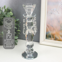 Подсвечник стекло на 1 свечу "Хрустальные подвески" 25,5х8х8 см Подсвечник стекло на 1 свечу "Хрустальные подвески" 25,5х8х8 см