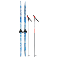 Комплект лыжный: пластиковые лыжи 160 см без насечек, стеклопластиковые палки 120 см, крепления NN75 мм, цвета МИКС Комплект лыжный: пластиковые лыжи 160 см без насечек, стеклопластиковые палки 120 см, крепления NN75 мм, цвета МИКС