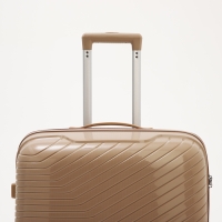 Чемодан большой 100 л (L), отдел на молнии, кодовый замок, 4 колеса, цвет коричневый