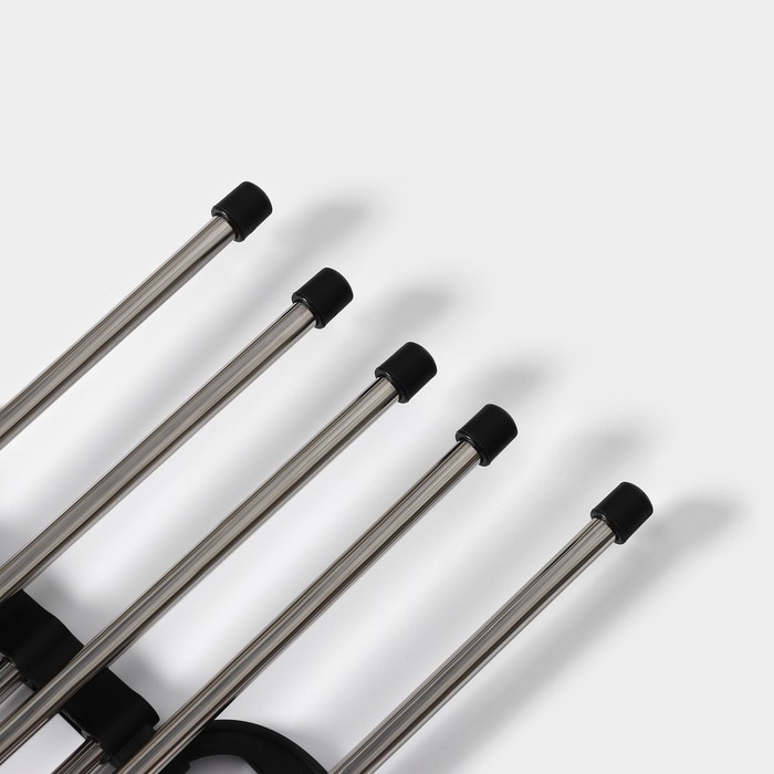 Вешалка для брюк и юбок Доляна, 30×18×12,5 см, 5 спиц, раздвижная, цвет чёрный Вешалка для брюк и юбок Доляна, 30×18×12,5 см, 5 спиц, раздвижная, цвет чёрный