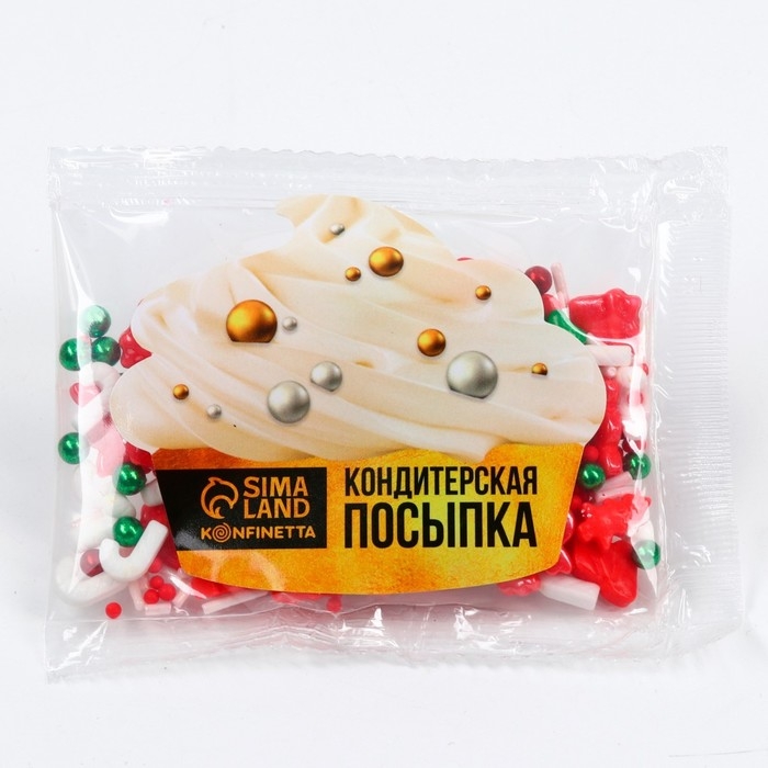 Кондитерская посыпка сахарная: красная, зеленая, белая, 25 г. Кондитерская посыпка сахарная: красная, зеленая, белая, 25 г.