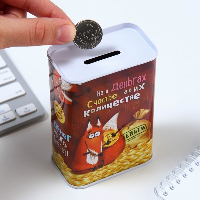 Копилка &laquo;Денег много не бывает&raquo;, 6,5 х 12 см