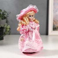 Кукла коллекционная керамика "Малышка Майя в розовом платье" 20 см