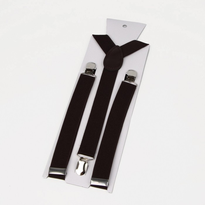 Подтяжки взрослые, ширина 2.5 см, цвет тёмно-коричневый Подтяжки взрослые, ширина 2.5 см, цвет тёмно-коричневый