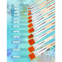 Кисть для рисования, Синтетика Плоская №14 (ширина обоймы 14 мм; длина волоса 16 мм), деревянная ручка, Calligrata Кисть для рисования, Синтетика Плоская №14 (ширина обоймы 14 мм; длина волоса 16 мм), деревянная ручка, Calligrata