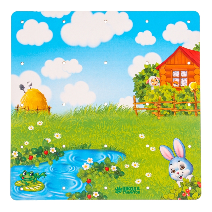 Настольная игра. Геоборд с доп. элементами &laquo;Полянка&raquo; 20х20 см