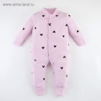 Комбинезон Крошка Я &laquo;Сердечки&raquo;, цвет розовый, рост 74-80 см