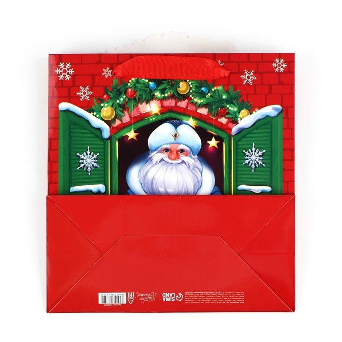 Пакет подарочный новогодний &laquo;Дедушка Мороз&raquo;, 22 х 22 х 10 см , Новый год