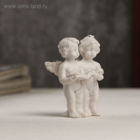Сувенир полистоун "Белоснежные ангелочки с книгой" 5,7х4,4х3,3 см