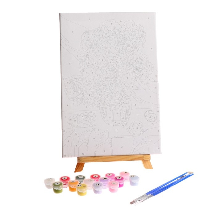 Картина по номерам на холсте с подрамником &laquo;Букет пионов&raquo;, 30х20 см