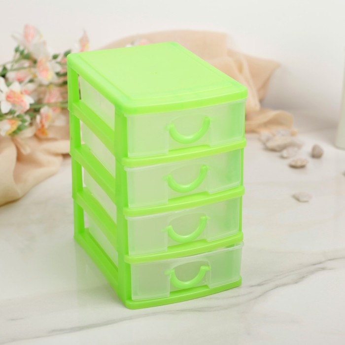 Мини - комод для мелочей 4 секции &laquo;Грэйс&raquo;, 13&times;9&times;15 см, цвет МИКС