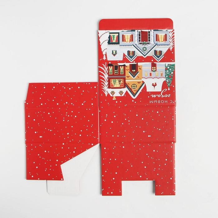 Коробка подарочная новогодняя складная &laquo;Зимний город&raquo;, 15 х 15 х 7 см, Новый год