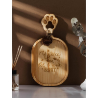 Доска разделочная авторская Adelica &laquo;Чудеса&raquo;, 33&times;17&times;2,5 см, цельный массив кедра, цвет молочный