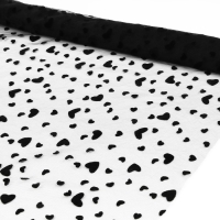 Сетка с флоком «Сердечки», 150 см, 1 ± 0,2 м, цвет чёрный Сетка с флоком «Сердечки», 150 см, 1 ± 0,2 м, цвет чёрный