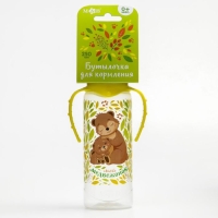 Бутылочка для кормления &laquo;Мишки: мамы и малыши&raquo;, классическое горло, 250 мл., от 0 мес, цилиндр, с ручками