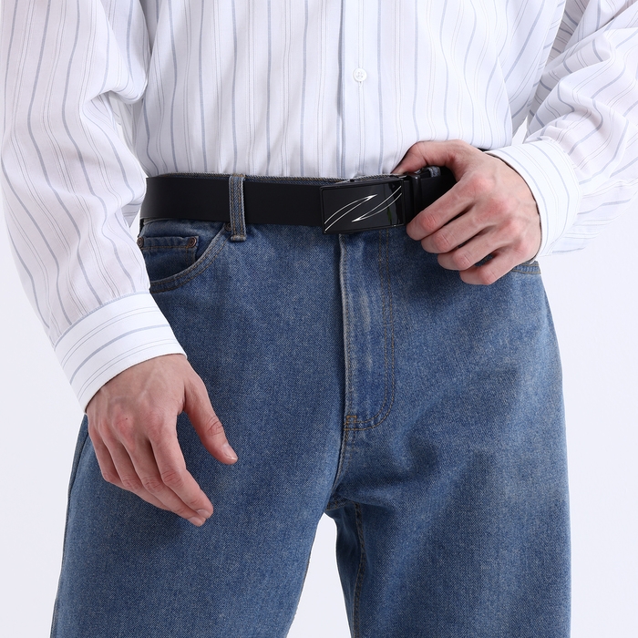 Ремень мужской «Великан», ширина 4 см, автомат, пряжка металл, цвет чёрный Ремень мужской «Великан», ширина 4 см, автомат, пряжка металл, цвет чёрный