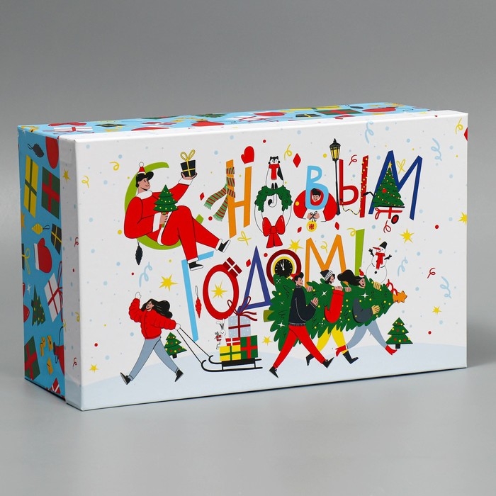 Коробка подарочная &laquo;Новогоднее веселье&raquo;, 32,5 х 20 х 12,5 см, Новый год