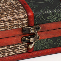 Шкатулка дерево состаренная "Завитки и сеточка" сундучок МИКС 8х13х9 см