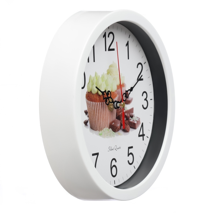 Часы настенные, серия: Кухня, Часы настенные, серия: Кухня, "Кексы", плавный ход, d-20 см, белые