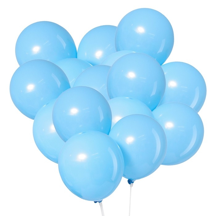 Шар латексный 12 Шар латексный 12", пастель, набор 12 шт., цвет голубой