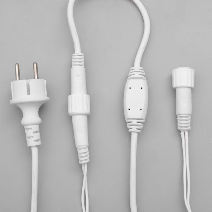 Гирлянда &laquo;Бахрома&raquo; 3 &times; 0.6 м, IP44, УМС, белая нить, 160 LED, свечение красное, 220 В