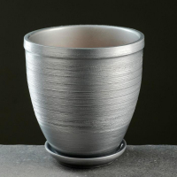 Горшок цветочный "Серебро" с поддоном, 2,4л Горшок цветочный "Серебро" с поддоном, 2,4л