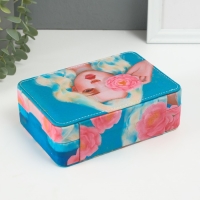 Шкатулка кожзам для украшений "Девушка с розовым пионом" 11х16х5,5 см Шкатулка кожзам для украшений "Девушка с розовым пионом" 11х16х5,5 см