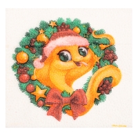 Салфетки новогодние бумажные &laquo;С Новым годом: венок&raquo;, однослойные, 24х24 см, 50 шт.