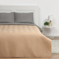 Покрывало 1,5сп Экономь и Я  150*210&plusmn;5см, цв. бежевый, микрофайбер,210 г/м2,100% п/э