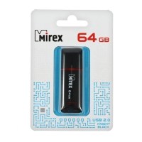 Флешка Mirex KNIGHT BLACK, 64 Гб, USB2.0, чт до 25 Мб/с, зап до 15 Мб/с, черная Флешка Mirex KNIGHT BLACK, 64 Гб, USB2.0, чт до 25 Мб/с, зап до 15 Мб/с, черная