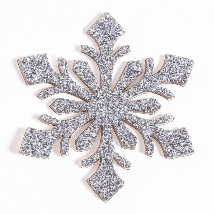 Новый год! Декор &laquo;Снежинки&raquo; на клеевой основе, набор 6 шт., цвет серебро