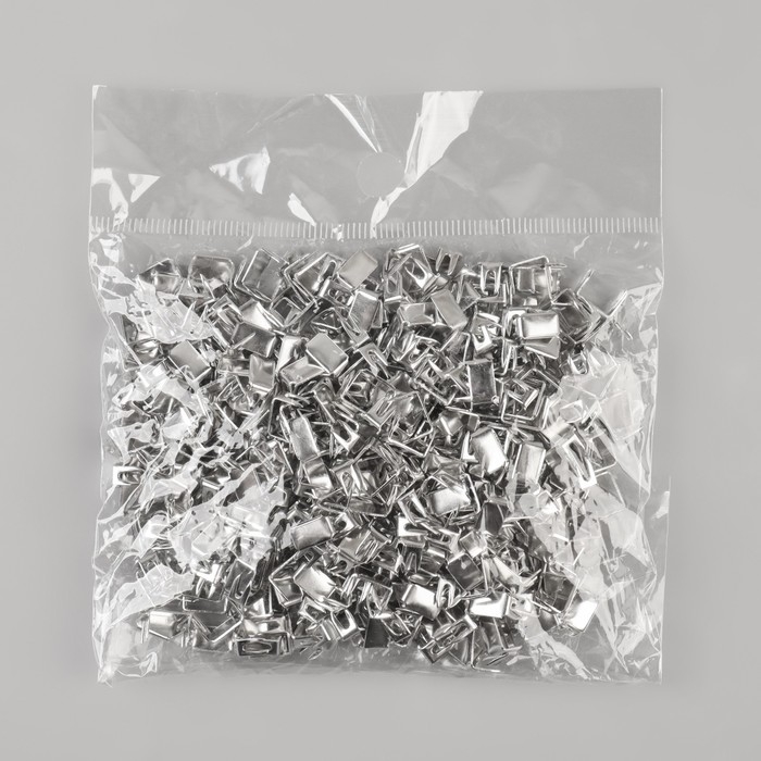 Нижний ограничитель для молнии, металлический, №8, 500 &plusmn; 15 шт, цвет серебряный