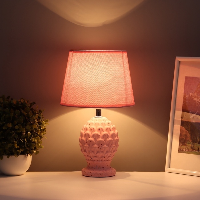 Лампа настольная "Бутон" 1х40Вт Е14 розовый 20х20х34см