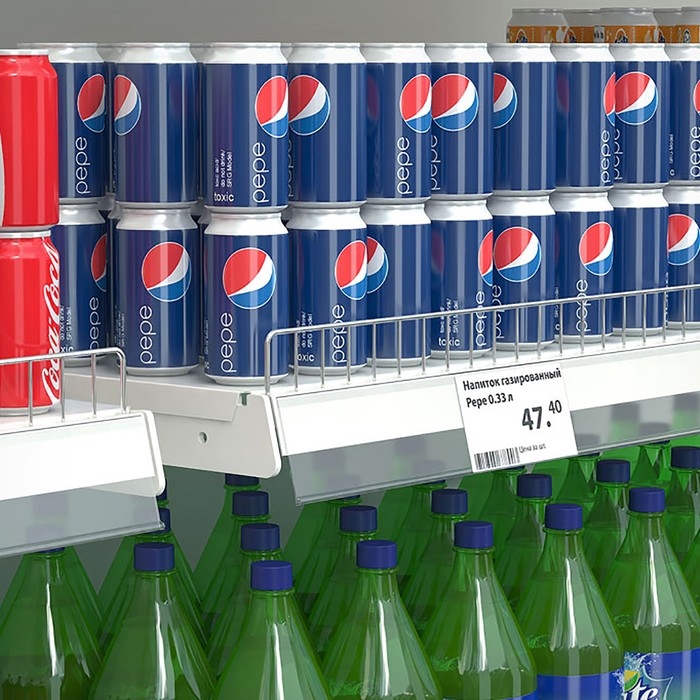 Ценникодержатель полочный самоклеящийся DBR52, 100&times;0,3&times;5,2 см, цвет прозрачный